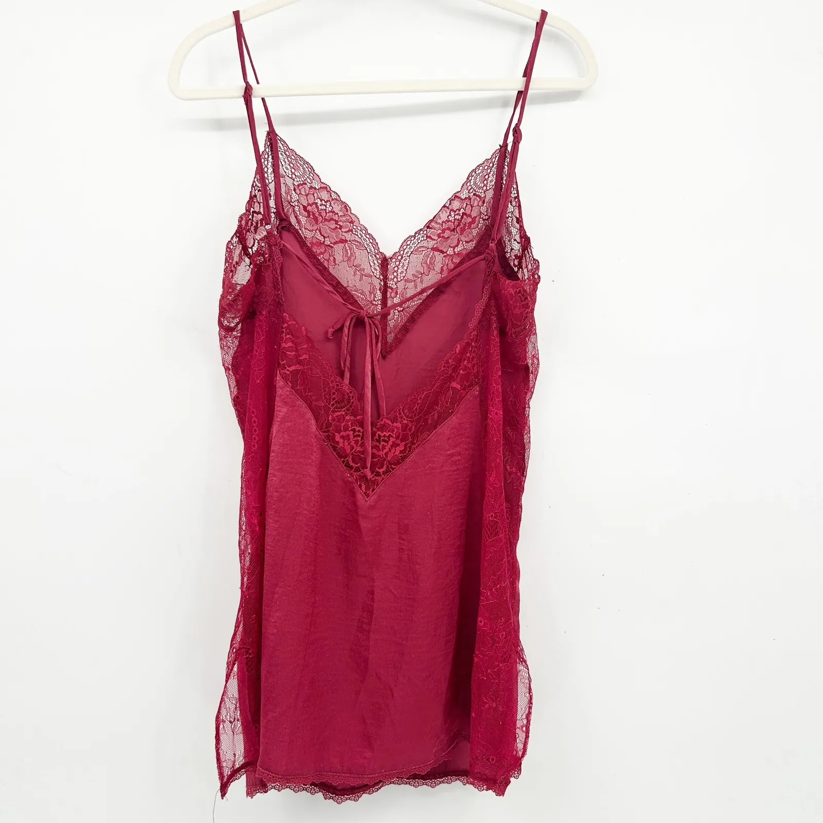In Bloom by Jonquil Coquette Wait Until Dark Lace Trim Chemise Slip Dress Size L Red Size L - Image 11