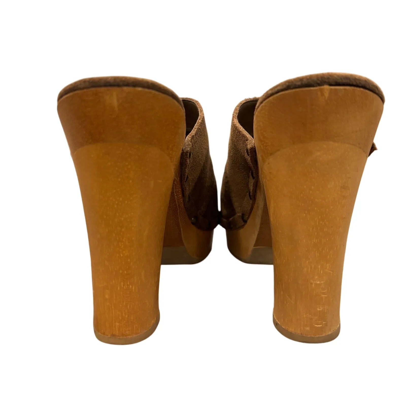 Y2K Vintage 1990’s Brown Suede Platform Clogs by Steve Madden, size 9 - Image 5