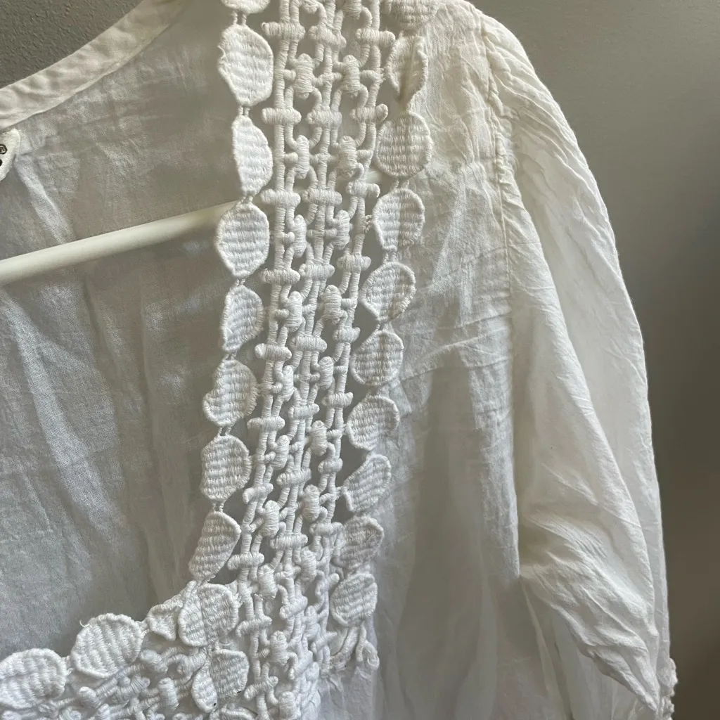 Elegant White Women's Swim Coverup Size L - Image 3