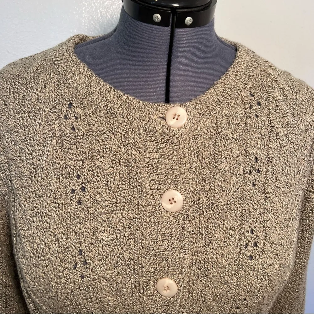 Carol Rose Cardigan Sweater Beige - Image 3