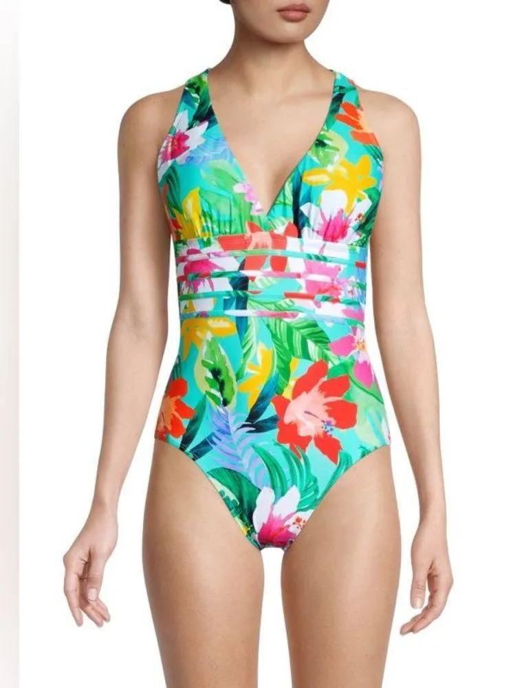 LA BLANCA Tropea Floral-Print One-Piece Swimsuit, Size 4, $124 - Image 3