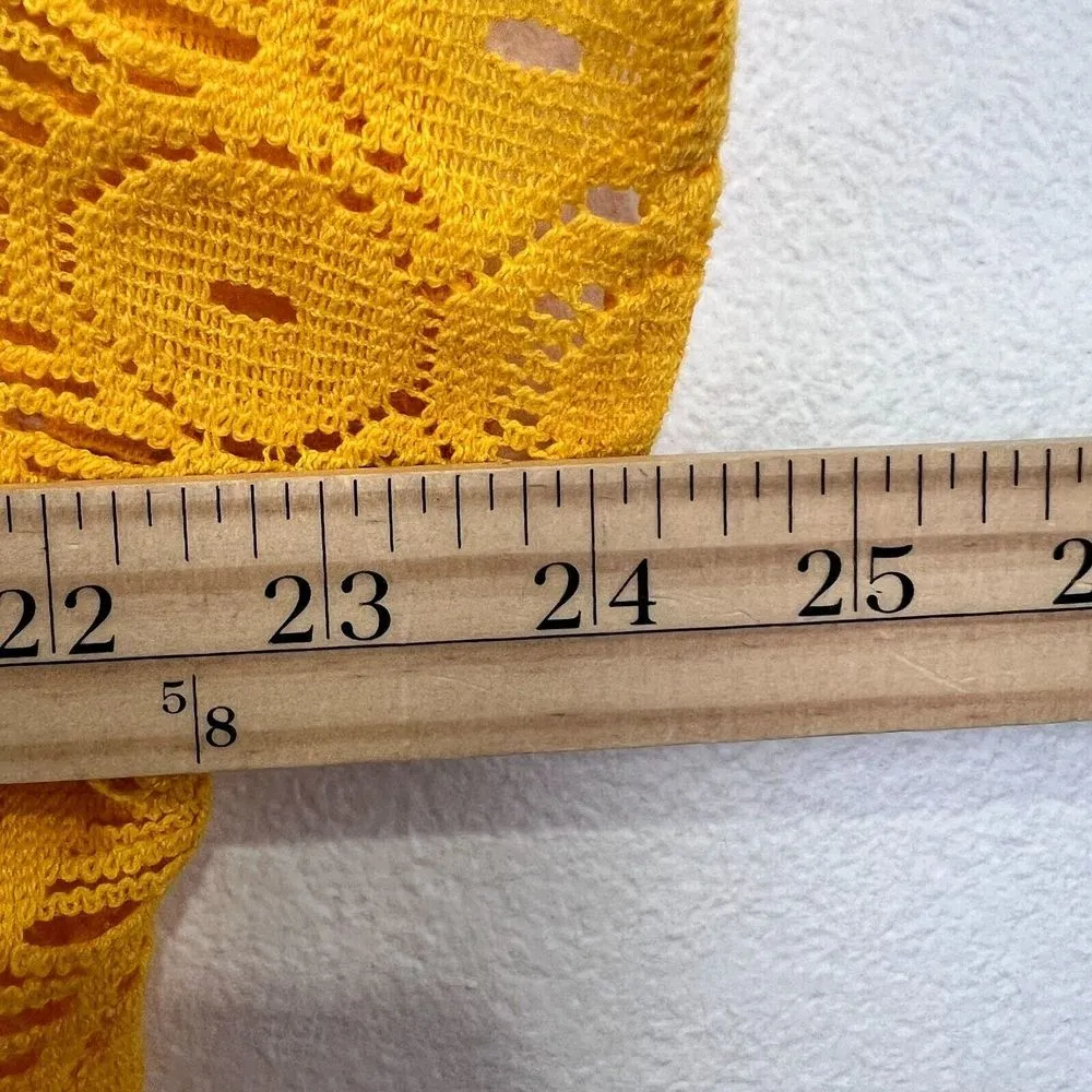 Sunshine 79 Womens Crochet Oversize Yellow Top V - Image 8