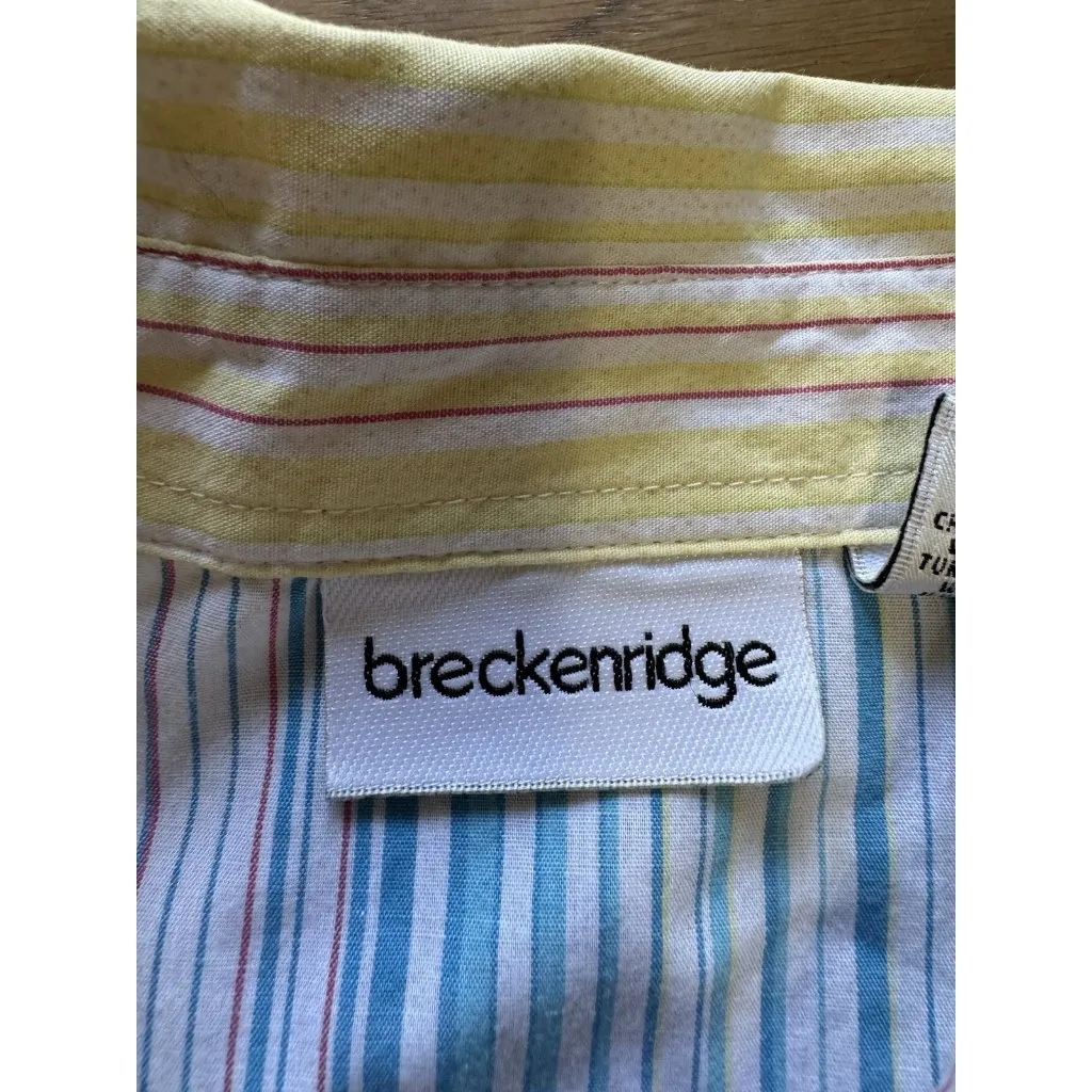 Breckenridge Women Size XL Long Sleeve Button‎ Down Cotton Blend Shirt Colorful - Image 3