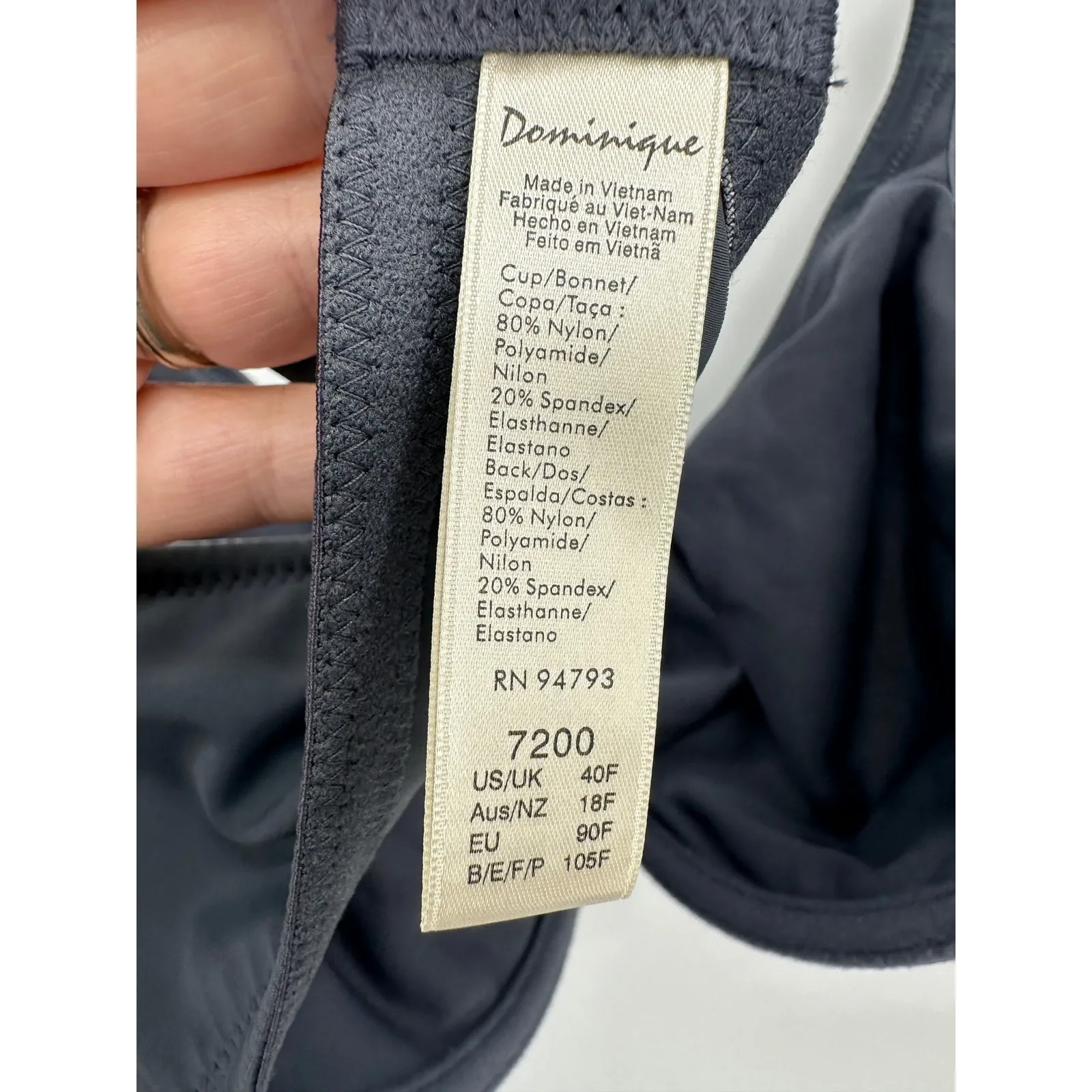 Dominique Anais Everyday Seamless Breathable Bra Women 40F Grey NWT Underwire Gray Size undefined - Image 6