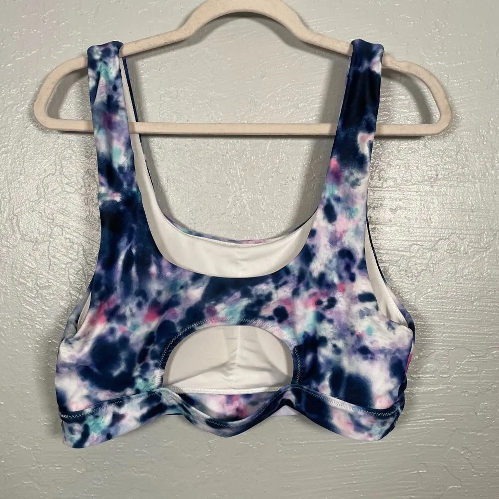 Swimwear Women Plus Size XXXL Blue White Pink Tie Dye Bikini Top Padded - Image 4