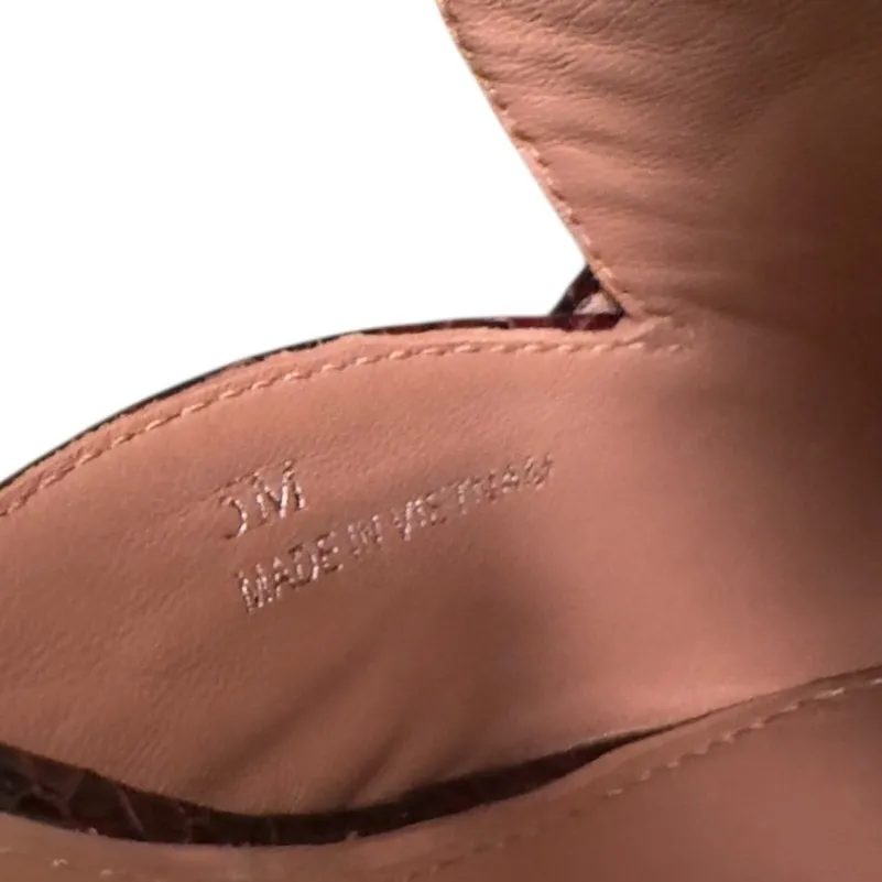 Linea Paolo Cache Burgundy Snakeskin Leather D’Orsay Pumps Women’s Size 5 NWOT Red - Image 6