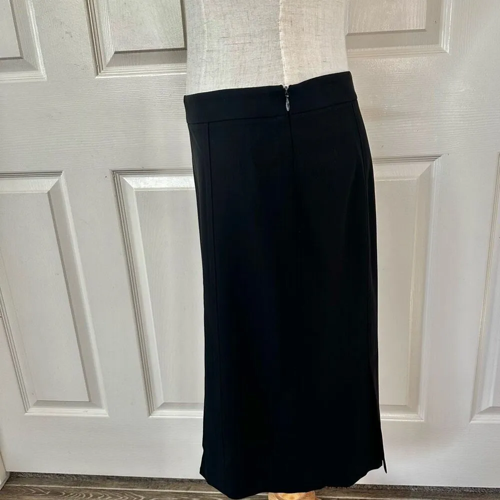 Theory black wool pencil skirt - Image 9