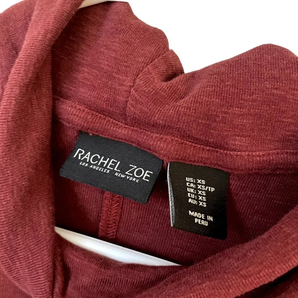 Rachel Zoe deep dark coral turtleneck sweater long sleeved winter top classic - Image 4