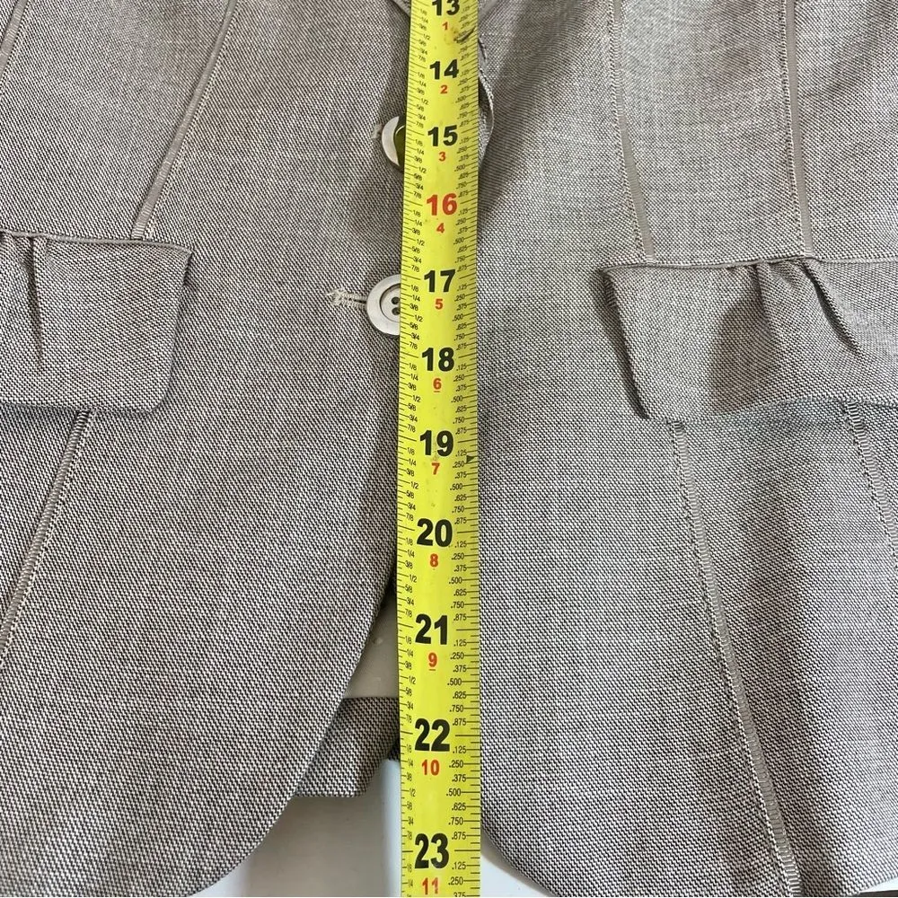 White House Black Market Gray/Light Tan 3/4 Sleeve Blazer Size 00 - Image 12