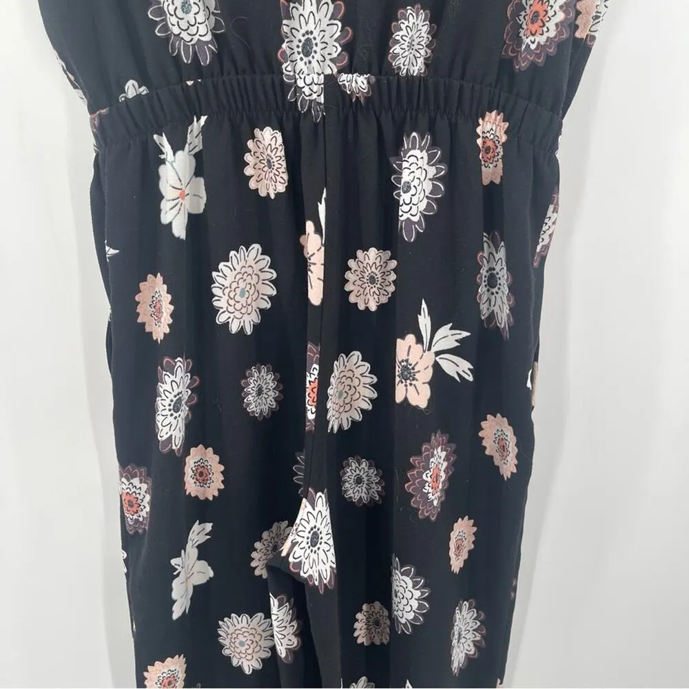 ANN TAYLOR LOFT Outlet Jumpsuit Size Extra Small Black Bloom Floral Office Work - Image 10