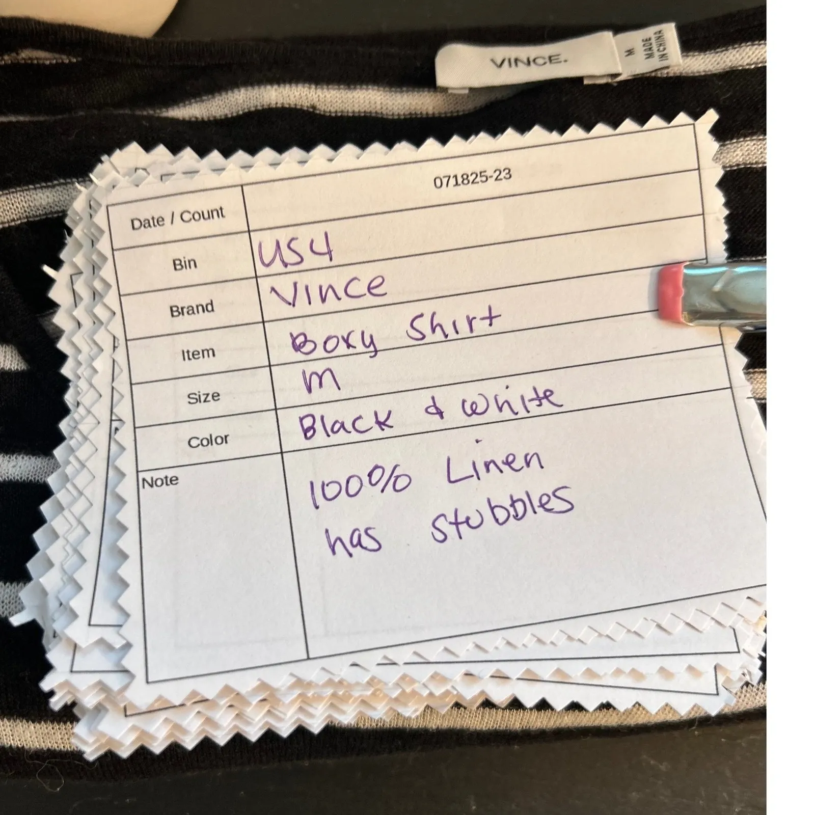 Vince Womens Linen Shirt Size M Summer Nautical Coastal Old‎ Money Striped Boxy - Image 11