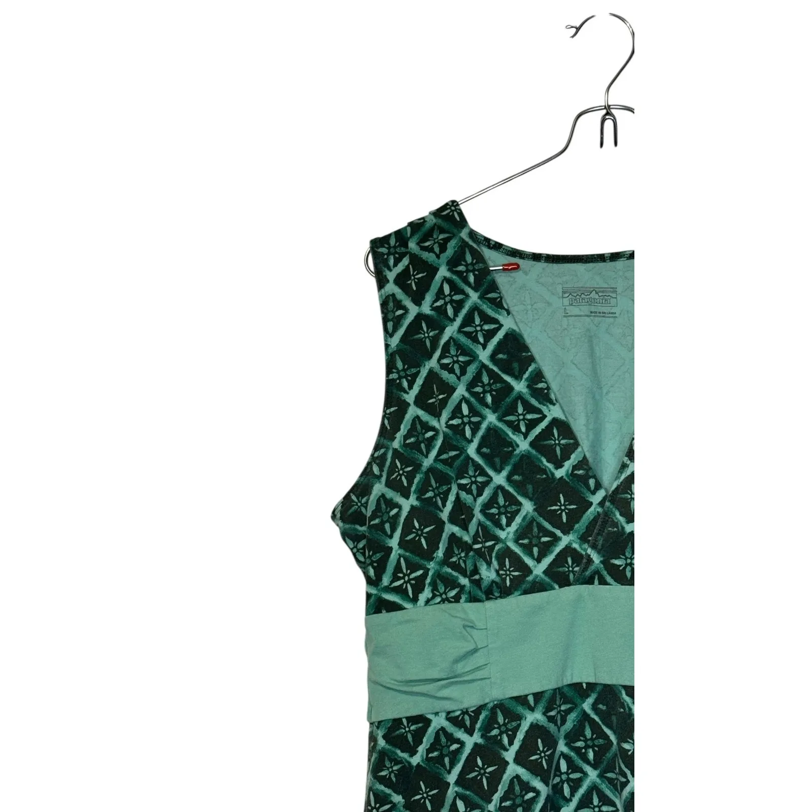 Patagonia Women's Dress Mini‎ Margot Sleeveless V-Neck Fit & Flared Green Large - Image 3