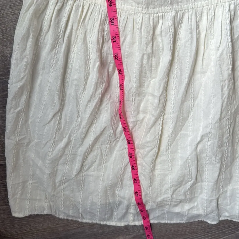 MADEWELL Textural Stripe Ruffle Strap Bow-Tie Back Tiered Midi Dress Medium - Image 12