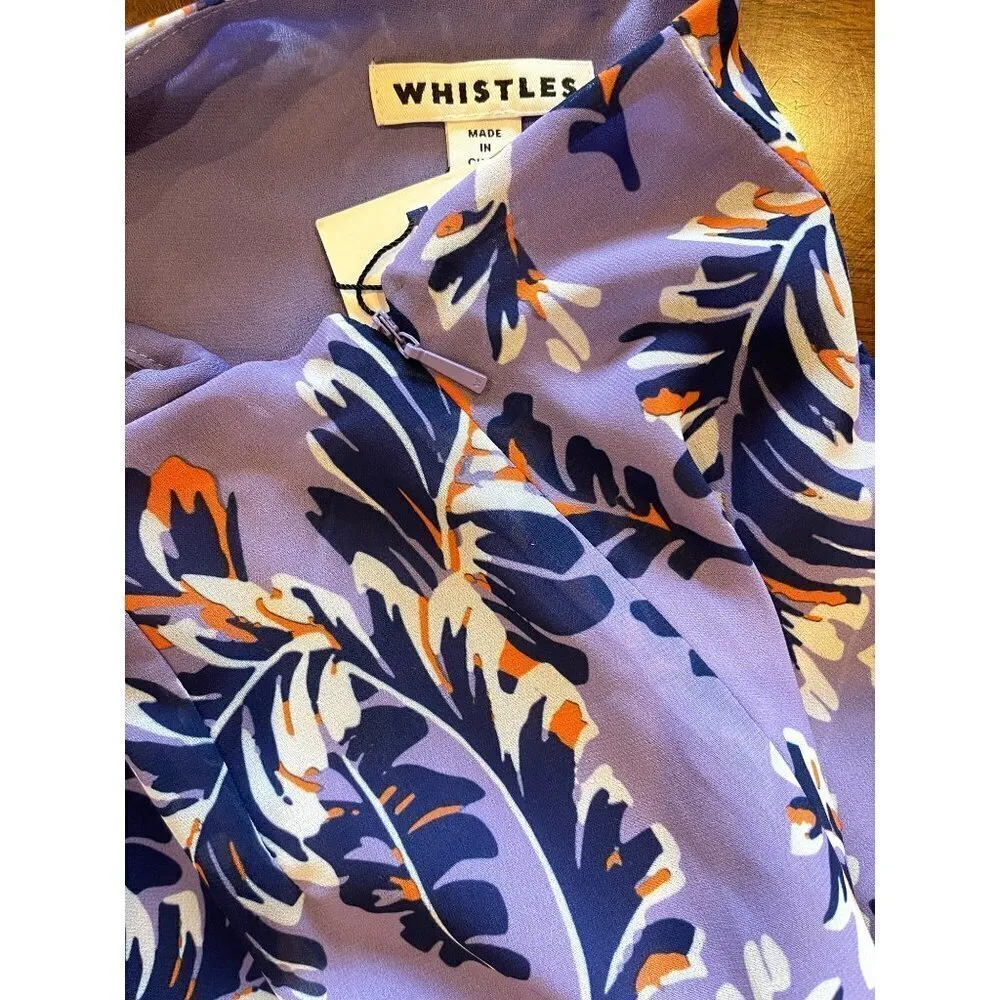 Whistles Purple Josephine Floral Print Tiered Frill Midi Skirt Size‎ 2 - Image 9