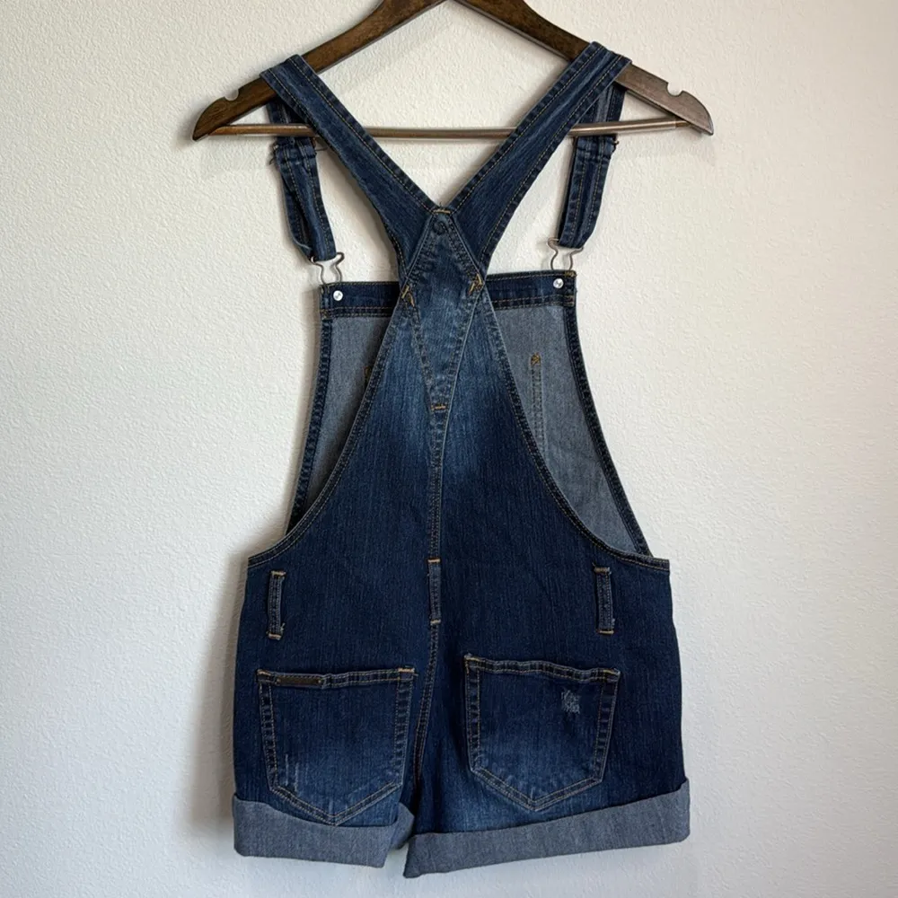 Jordache Denim Cutoff Overalls Waist 32" Inseam 3" Size M - Image 2