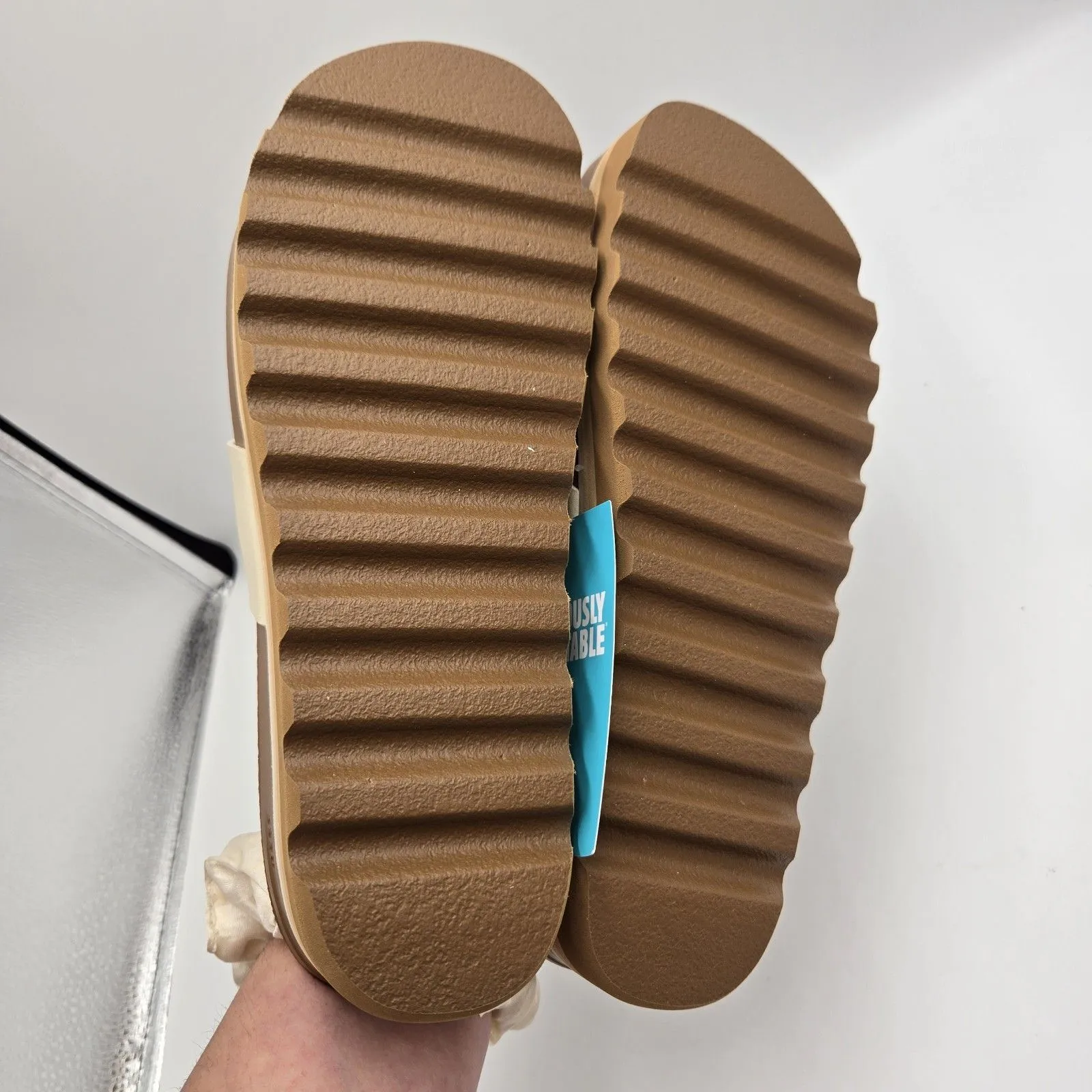 NEW Reef Cushion Sol Hi Platform Sandal Women's Size 9 Vintage Tan Vegan Leather - Image 7