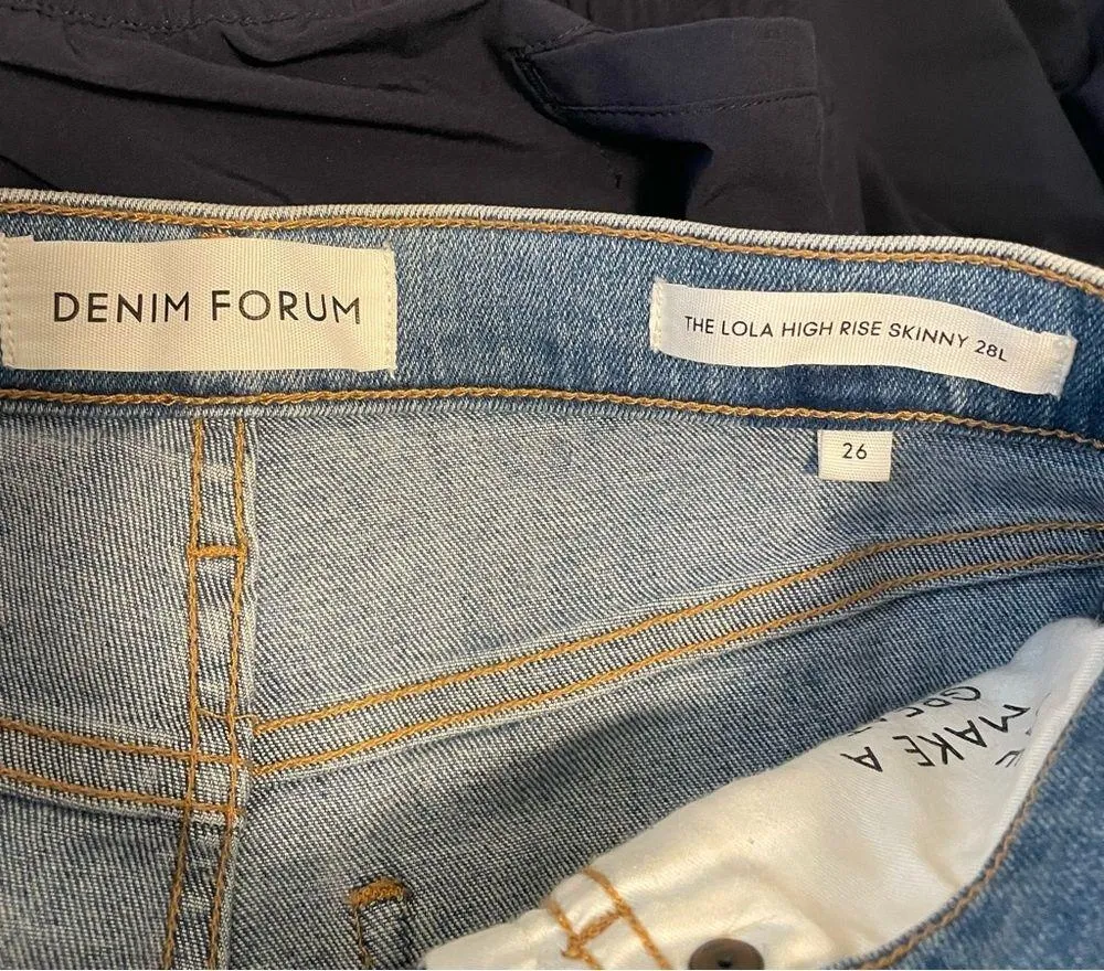 Denim Forum Lola High Rise Skinny Jeans Blue Size 26 - Image 7