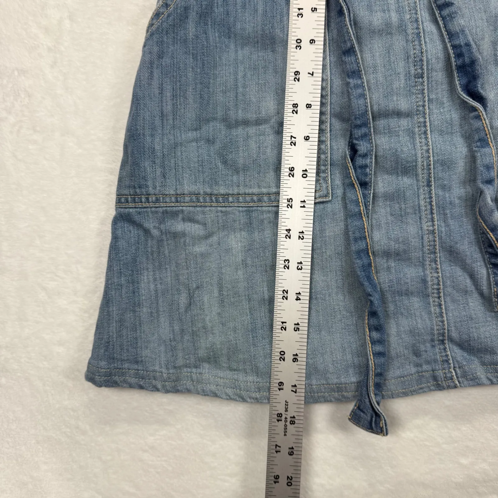 Current/Elliott Denim Skirt‎ Wrap Tie Waist Blue Ocean Wash Women's Size 2 - Image 3