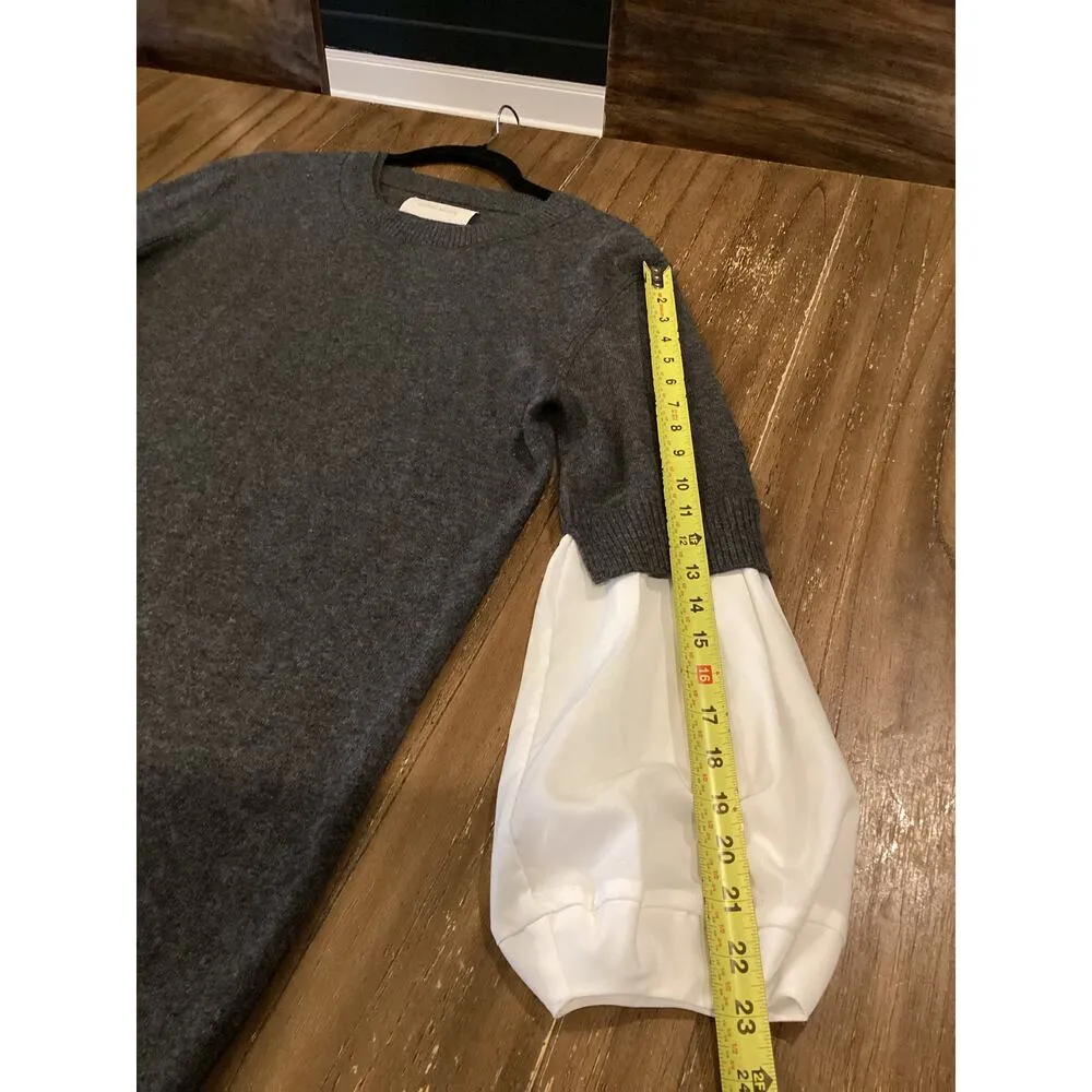 Revolve Brochu Walker Ebella longsleeve Layered cashmere wool Grey Shirt Dress M - Image 12