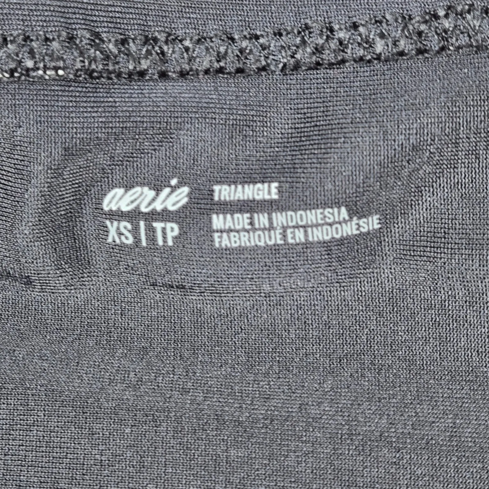 Aerie Black Ruffle Triangle Bikini Swim Top Small XS Adjustable Straps - Image 6