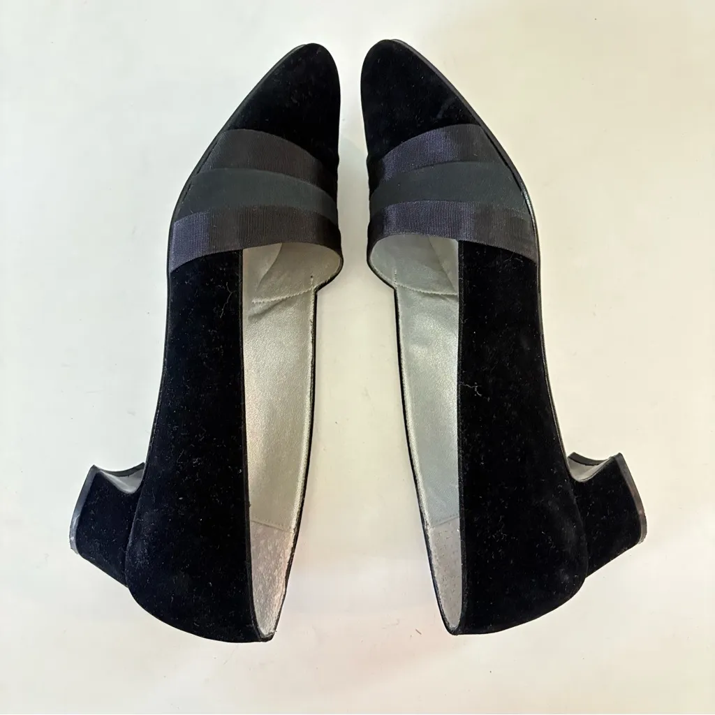 Nina Women’s Pumps Low Block Heels Black Velvet Made In Spain Size 8 M - Image 7