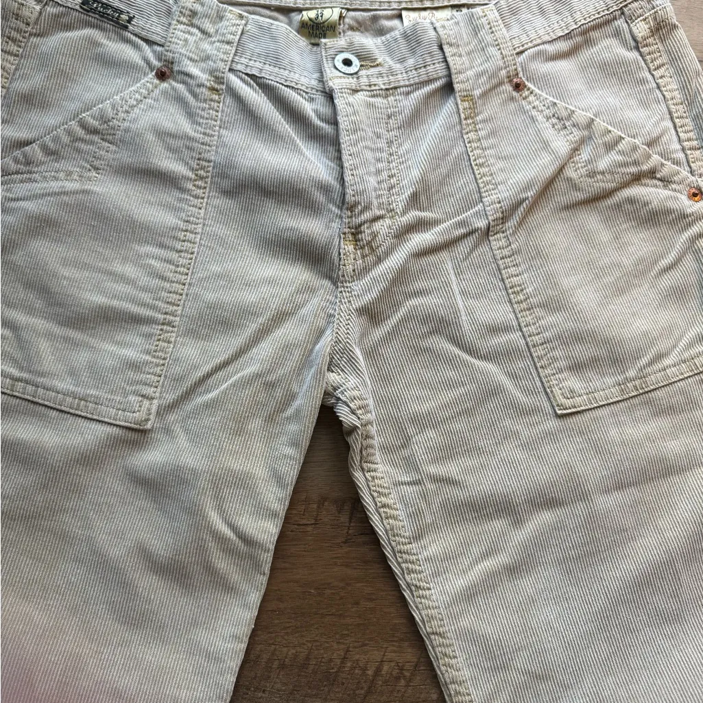 Lucky Brand Womens Beige Corduroy Low Rise Y2K Pants 12 31 Straight Leg Cargo - Image 6