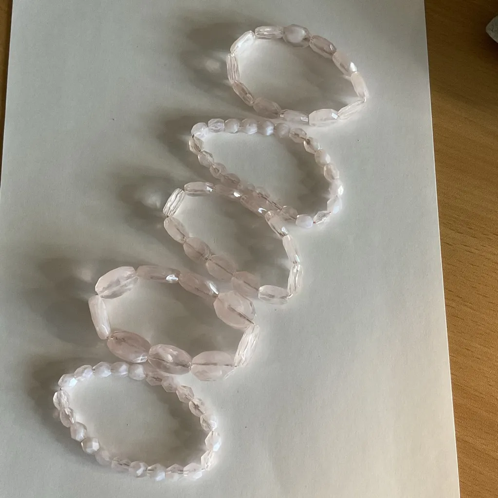 Pink Rose Quartz Beaded Bracelet Set - Image 3