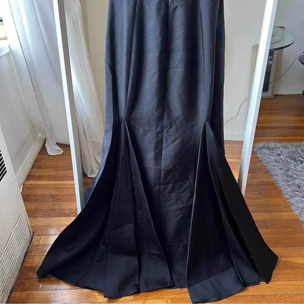 Shoshanna nolita gown dress maxi black off shoulders size 0 C8 - Image 7