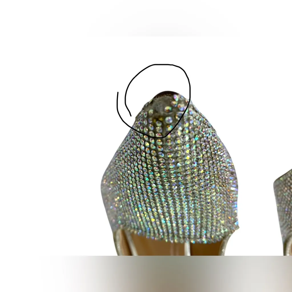 Steve Madden “Altisha-R” 8.5 iridescent rhinestones pointed toe glam high heels - Image 9