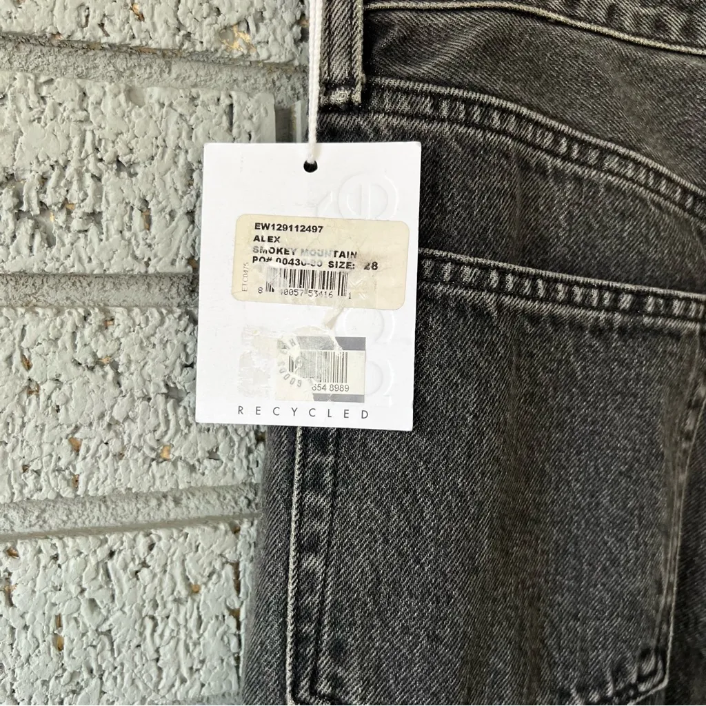 NWT Etica Alex Ripped Ankle Skinny Jeans Smokey Mountain 28 High Rise Button Fly Black - Image 9