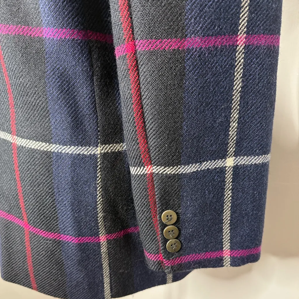 Vintage Giorgio Armani Plaid Wool Blazer - Image 9