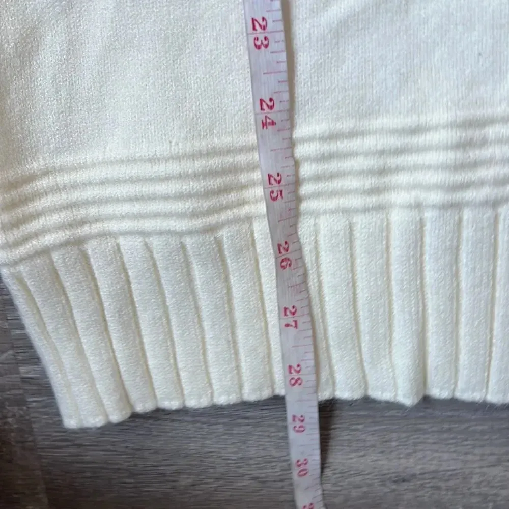 NEW Anthropologie Margarita Tunic Sweater Button Neck Cream xsmall - Image 12