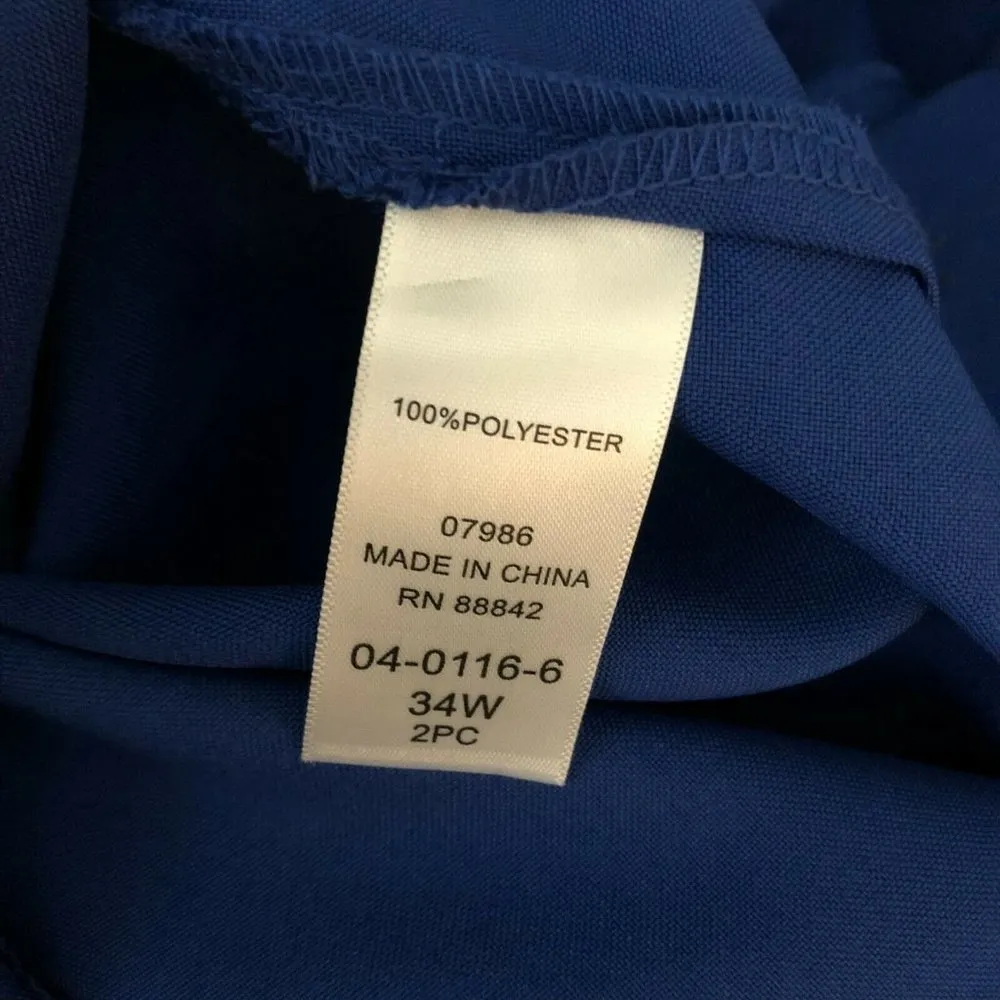 Roamans Sheath Dress Sleeveless Square Neck Button Detail Blue Size 34W - Image 5