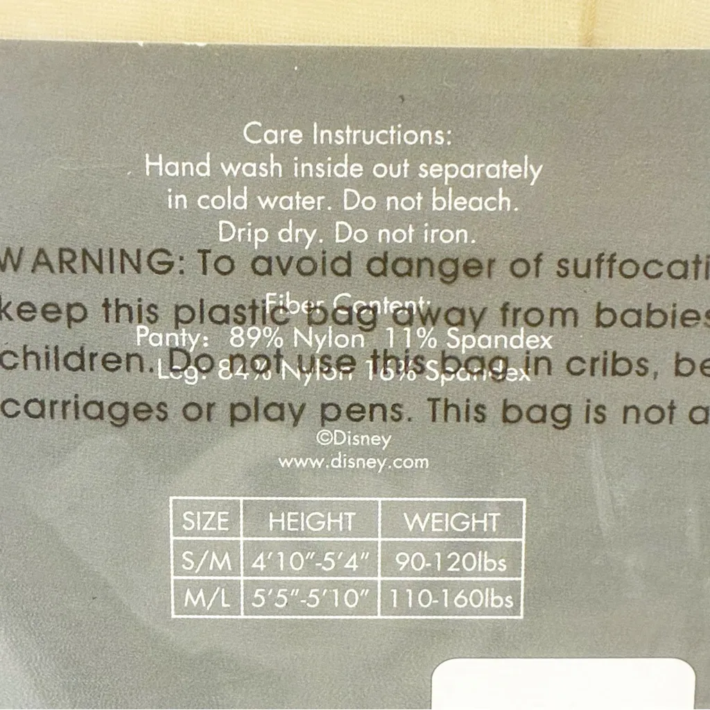 Disney's ALICE IN WONDERLAND Nylon/Spandex PANTYHOSE/TIGHTS S/M 90 to 120lb NEW - Image 3