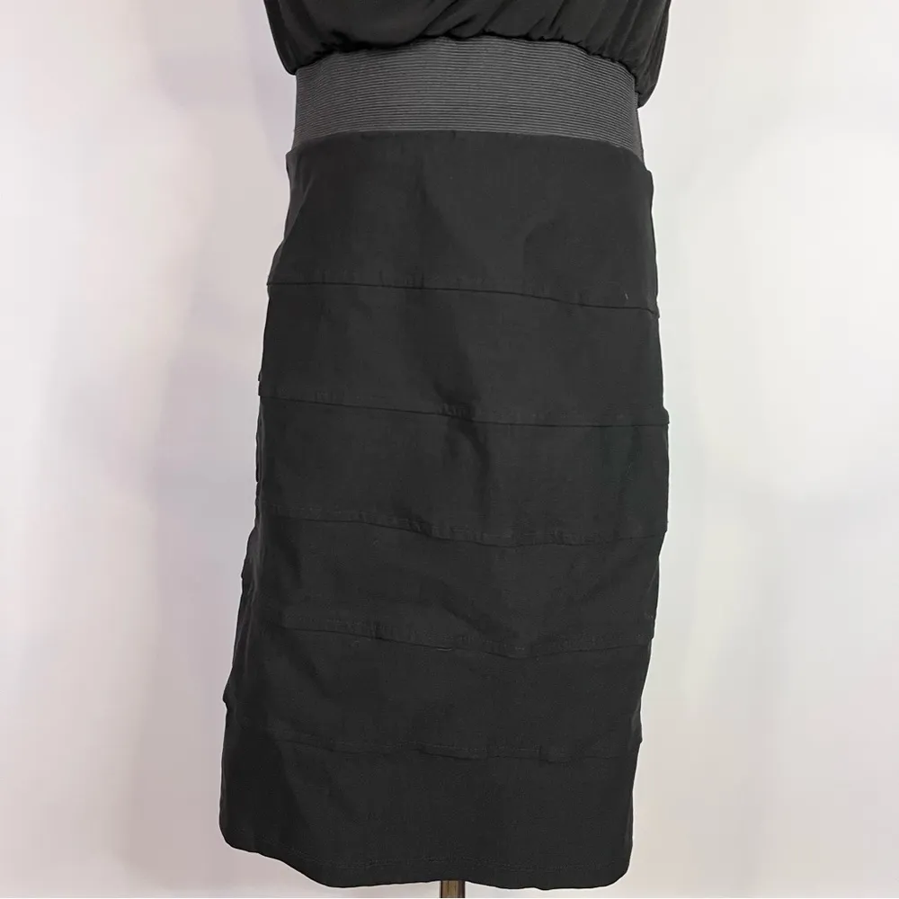 A. BYER Solid Black Cowl Neck Sleeveless Form Fitting Mini Dress Small LBD - Image 3