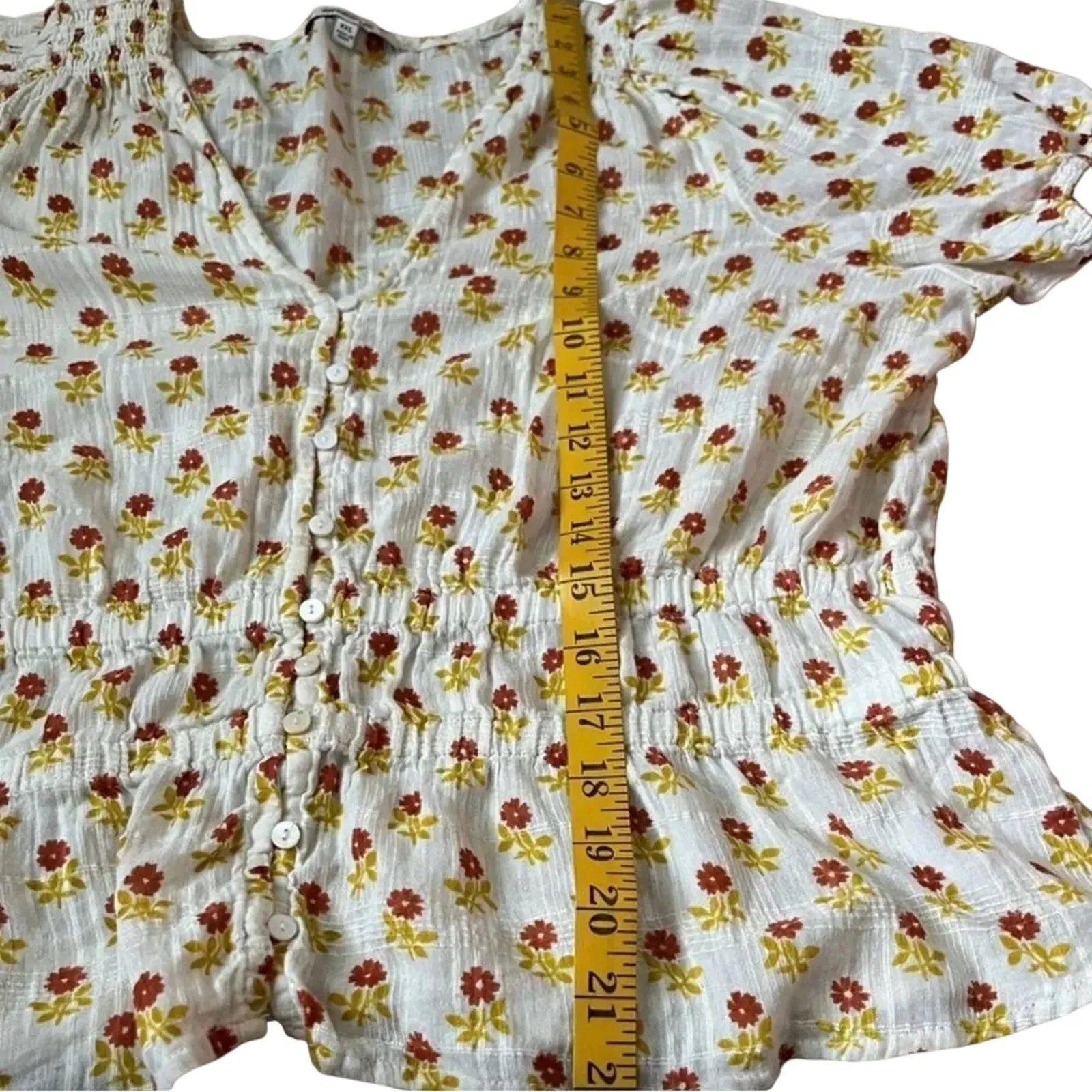 MADEWELL Sophia Wild Calendula Block Print Short Sleeve Top, Size XXL - Image 7