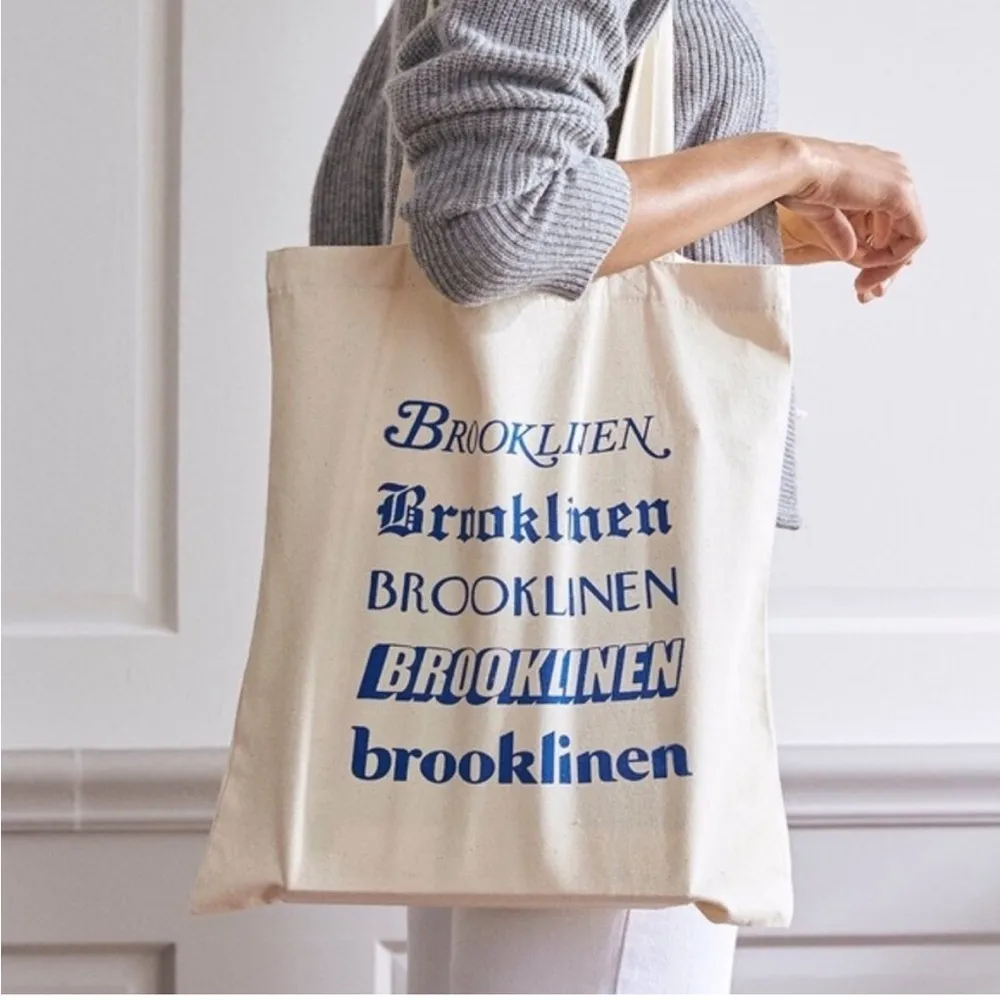 Brooklinen tote bag in Oatmeal & Navy Blue NWOT! Tan - Image 7