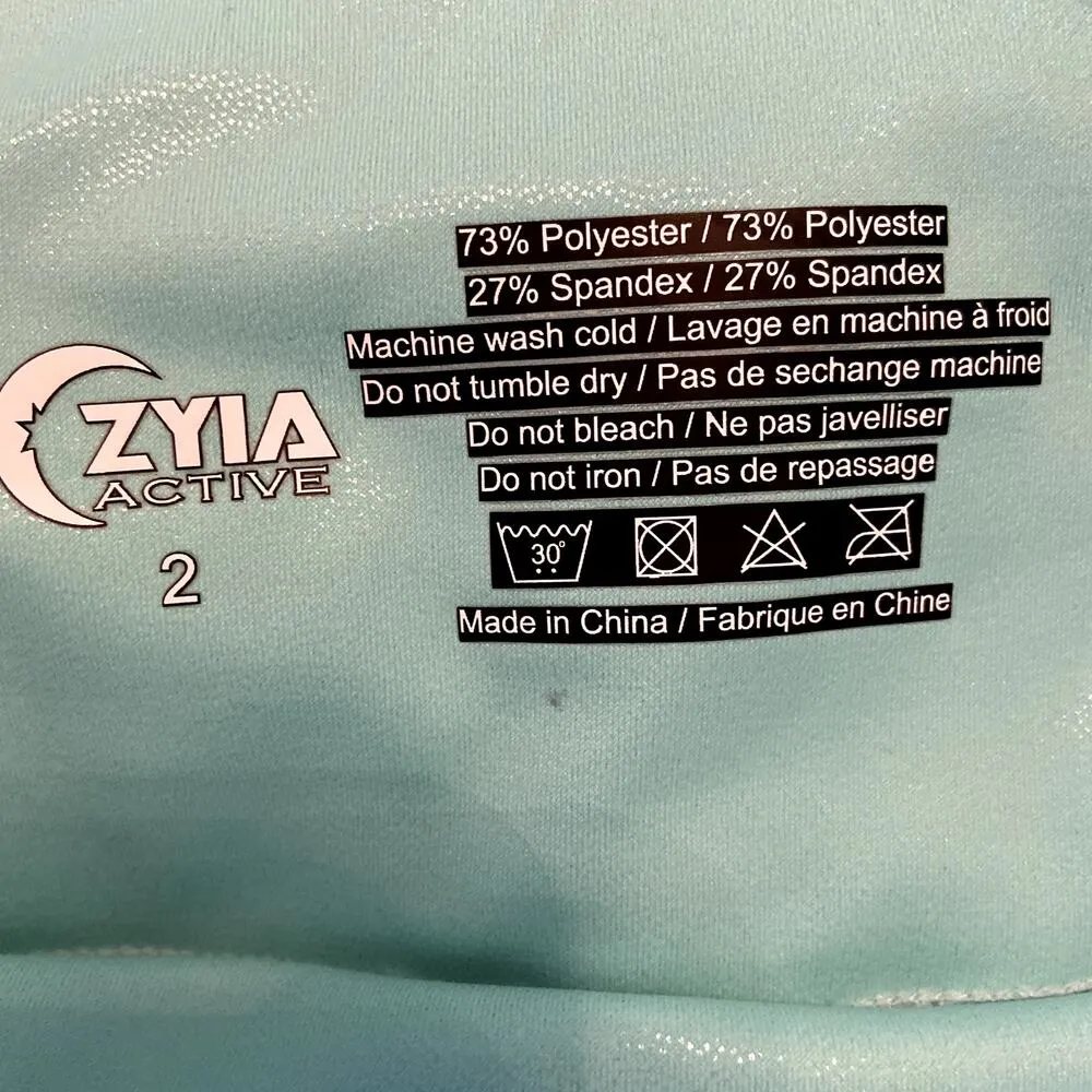 Zyia Active Light n Tight Legging Faux Leather Coated High Rise Metallic Teal 2 - Image 3