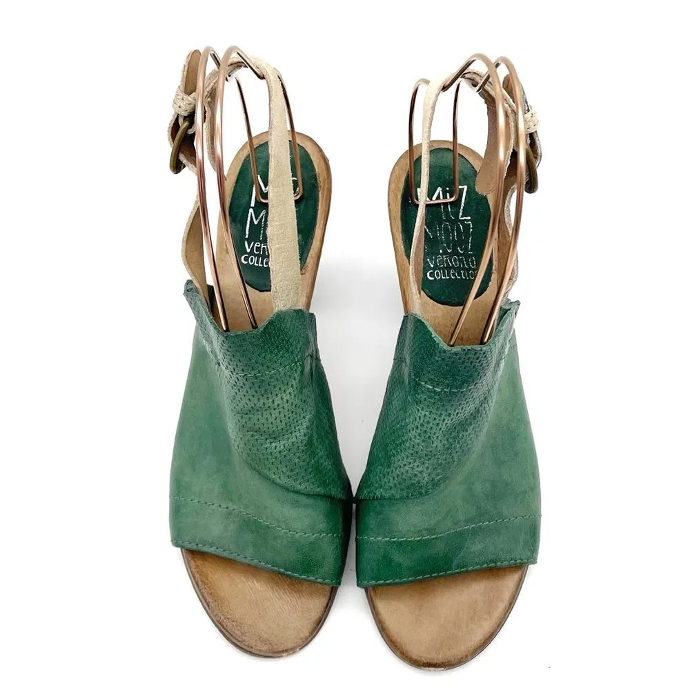 Miz Mooz Millicent Emerald Green Leather Slingback Sandals Size EU 41 US 9.5-10 - Image 3