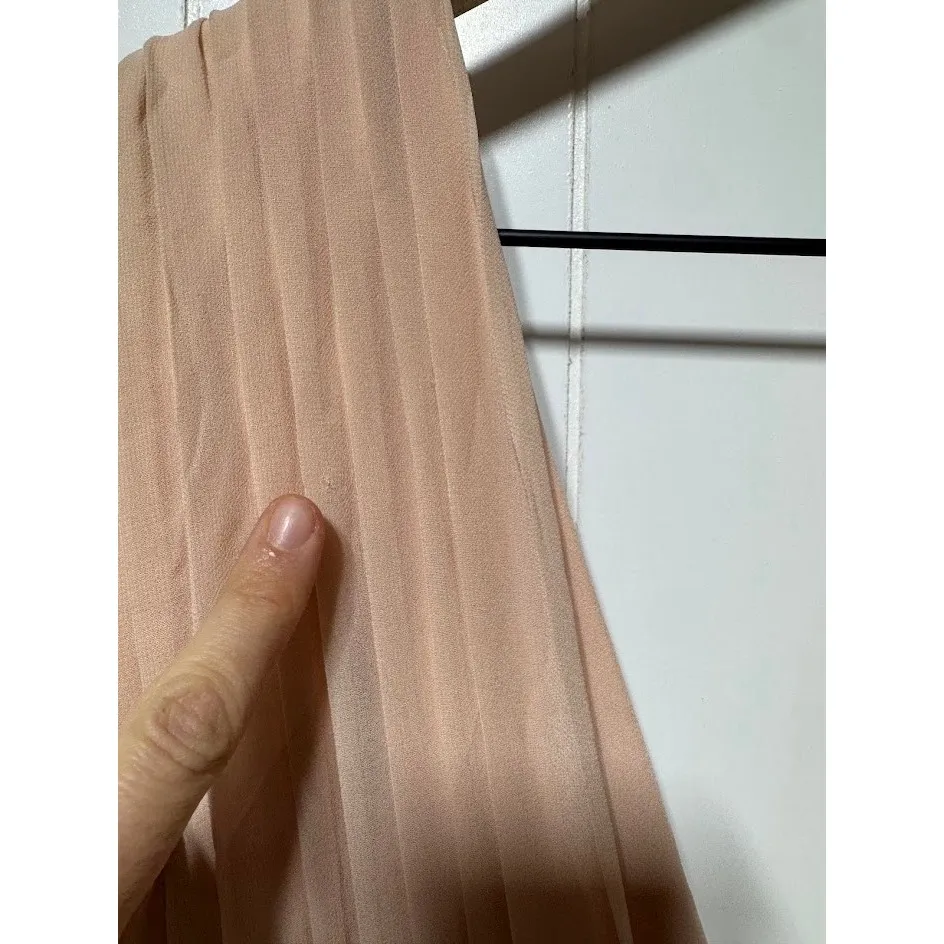 Lulus Maxi Dress Blush Pink Pleated V Neck Empire Waist Formal Evening - Image 5