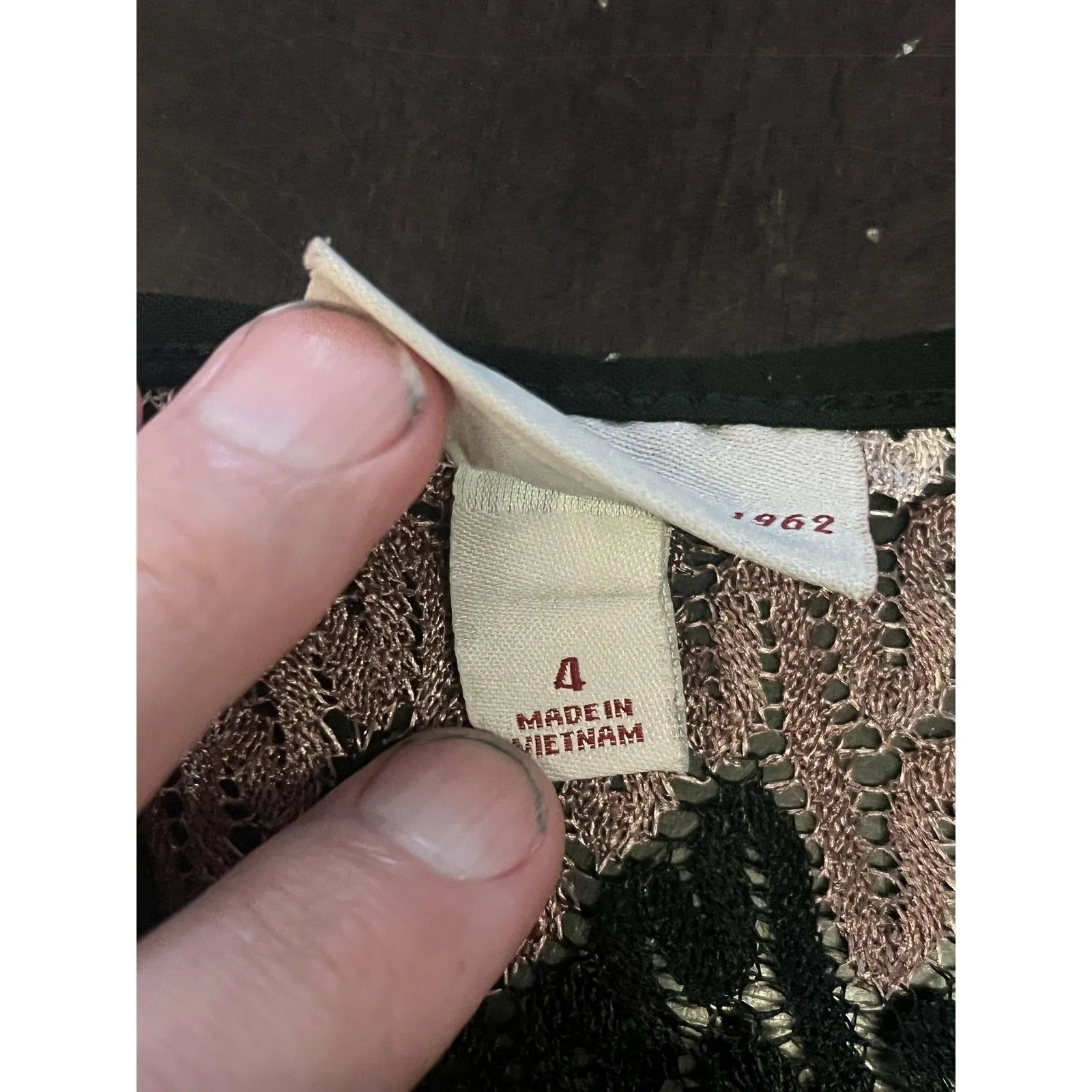 Dressbarn Dress Womens 4 Black Brown White Chevron Knit Belted Short Sleeve - Image 9