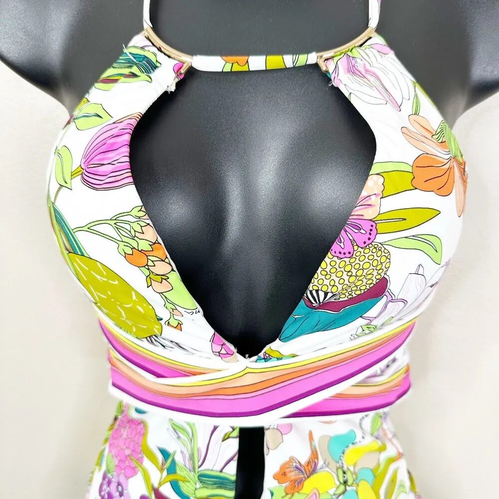 NEW Trina Turk Bathing Suit Sz 6 Key West Botanical Floral One Piece Swimsuit - Image 5
