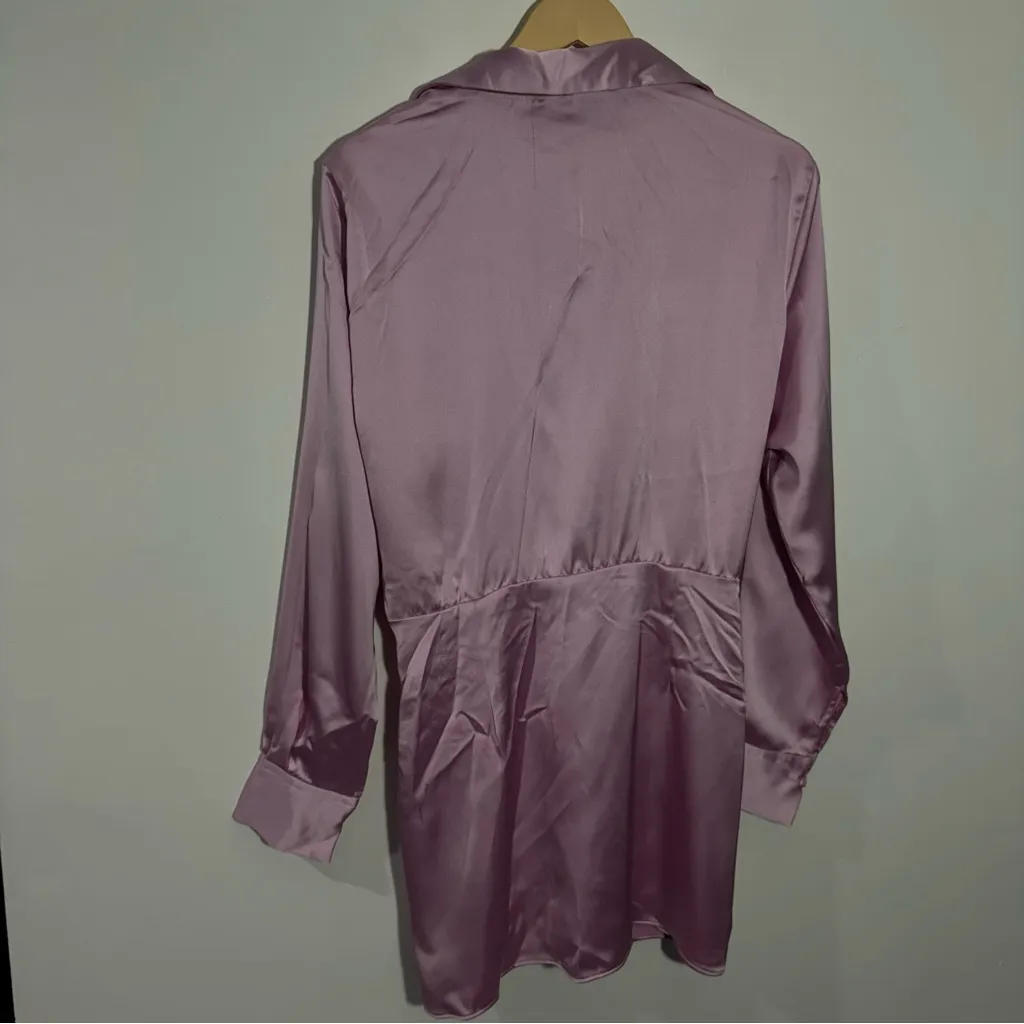 ZARA NWOT  Satin Effect Short Pink Dress Size‎ Medium - Image 5