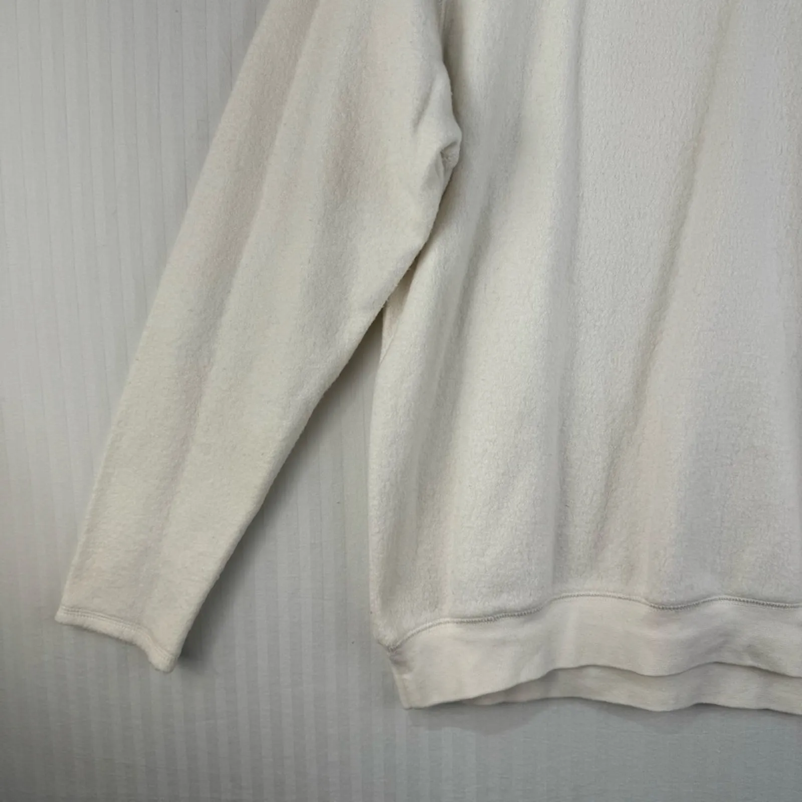 Monterey By Koret Vintage White Fleece Sweater Women’s Medium Equestrian Horses - Image 3