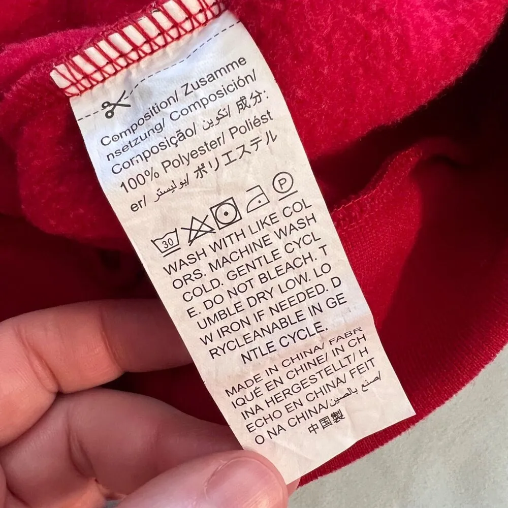 Womens Pullover Sweatshirt Red Paris Crew Neck Long Sleeve Tunic Length Large - Image 6