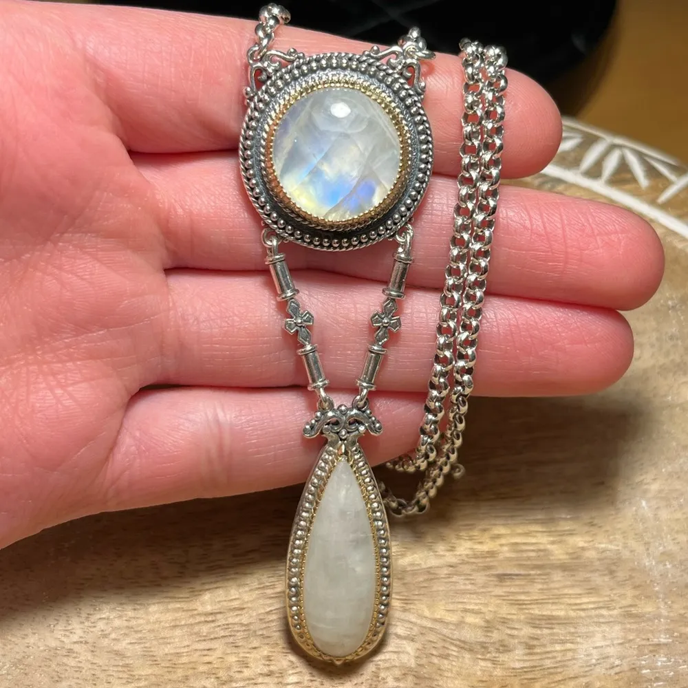 Konstantino Labradorite 18K Yellow Gold & Sterling Silver Drop Pendant Necklace - Image 8