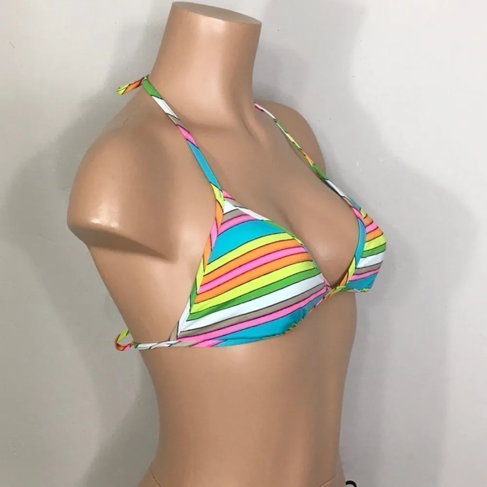 Trina Turk multi stripe triangle bikini top. size 6   NWT - Image 4