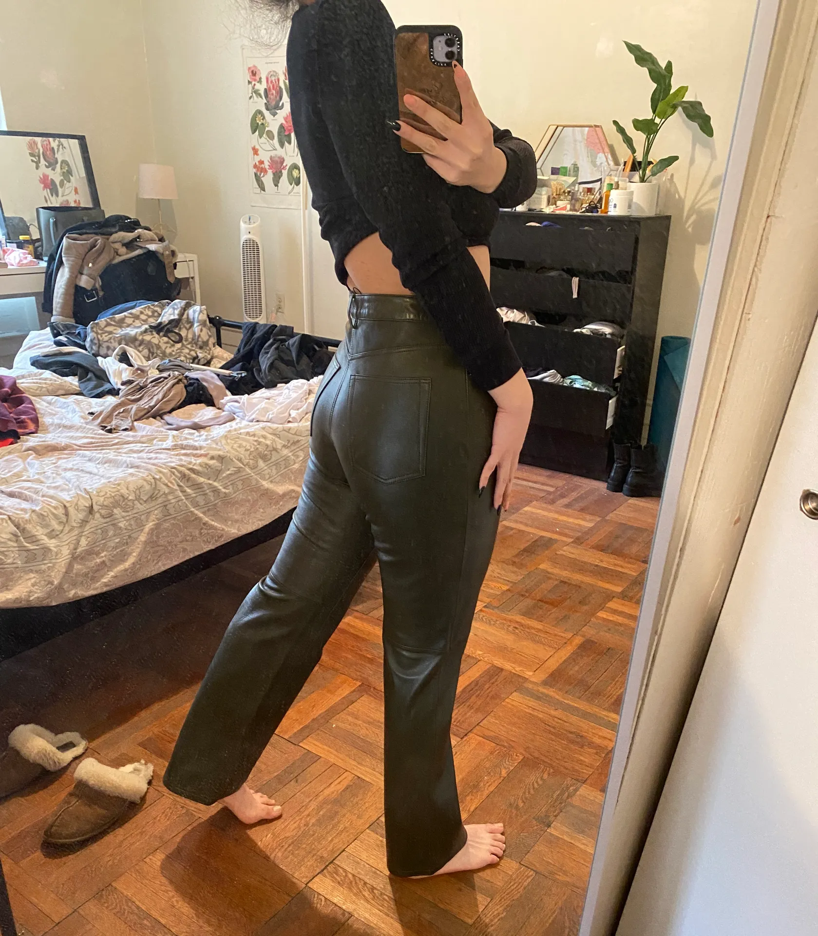 Green Real Leather Pants - Image 7