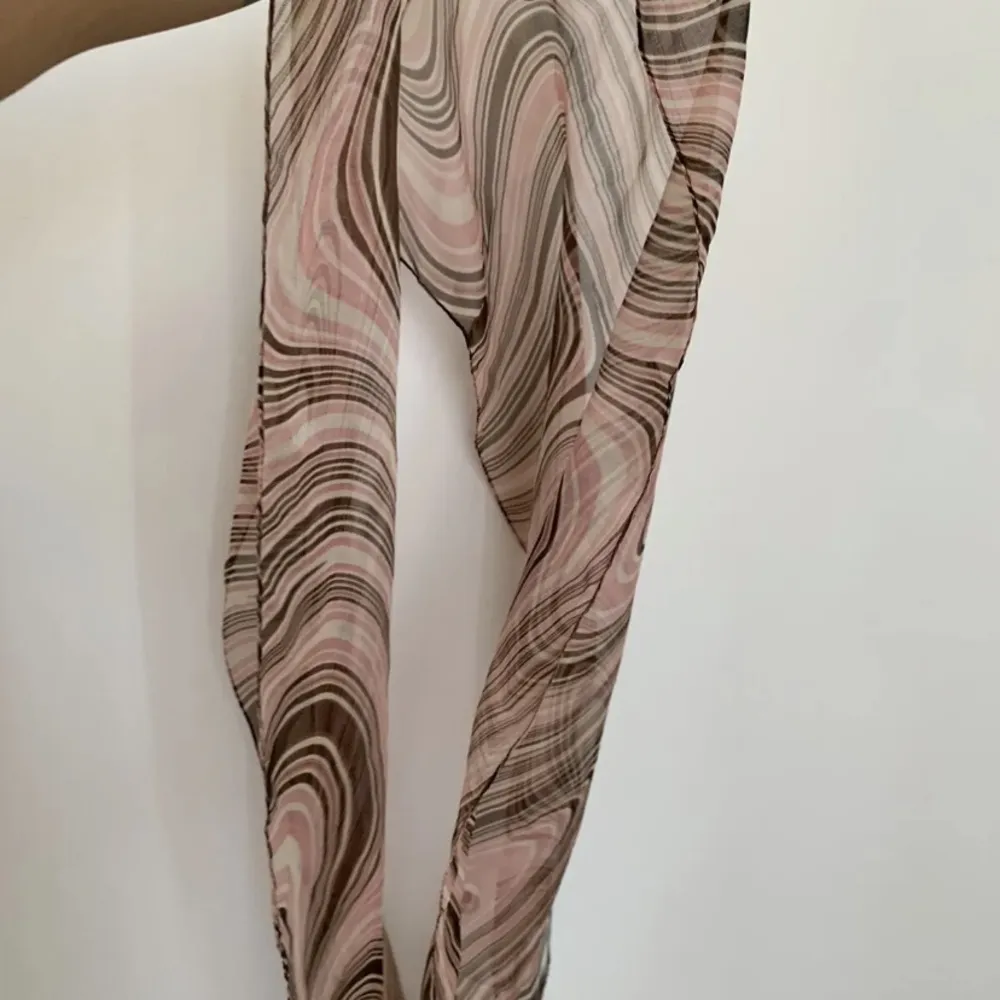 Galitzine Nwt Italian Scarf Brown White Pink‎ Swirls Vintage Infinity light - Image 6
