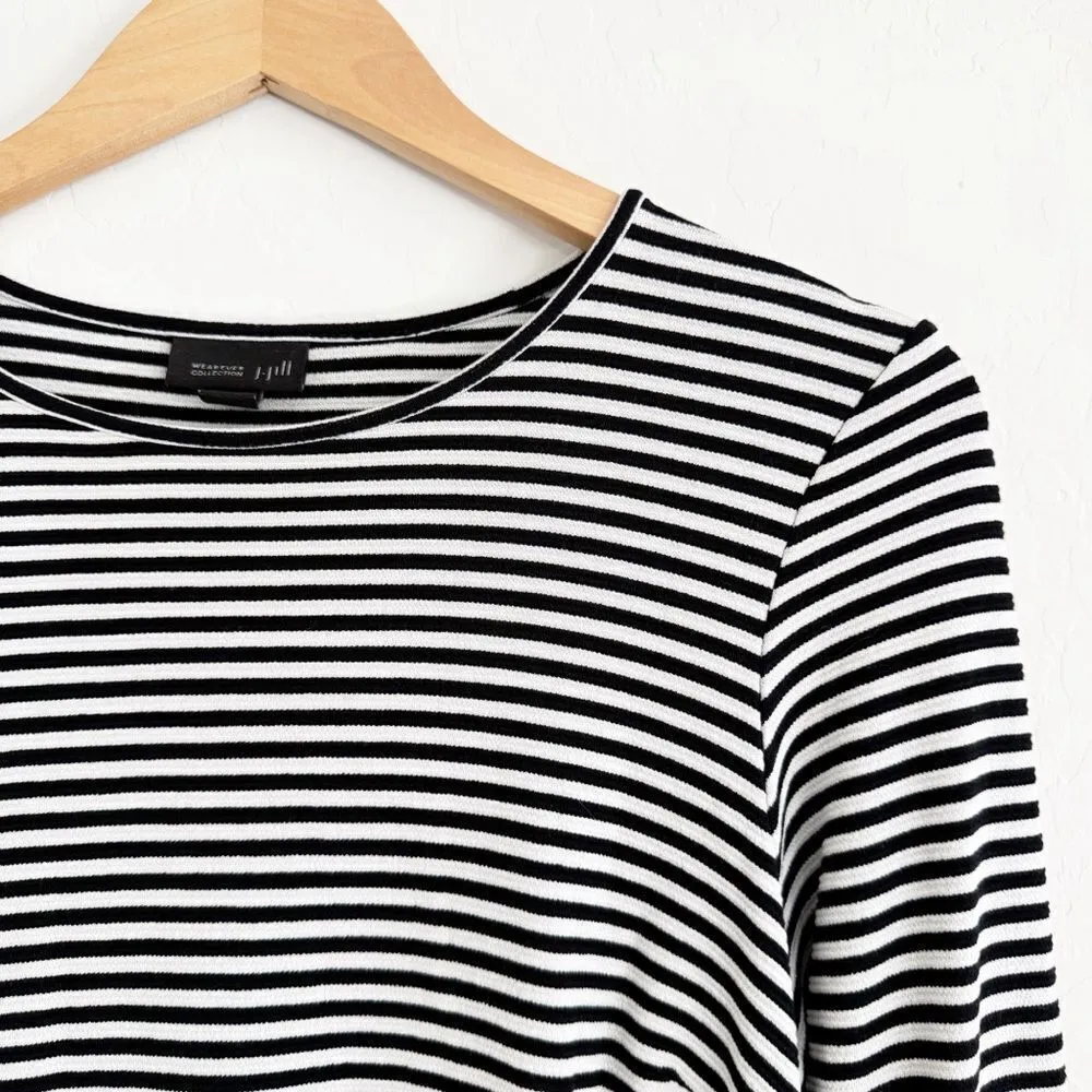 J.Jill Wearever Tunic Sweater Top Stripe Black White Staple Mature Size M Petite - Image 3